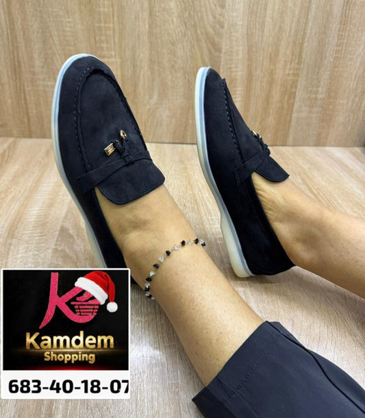 mocassins en daim