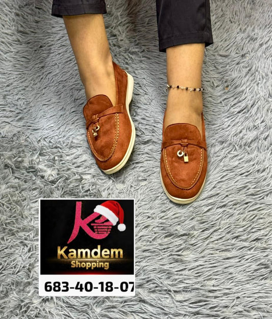 mocassins en daim
